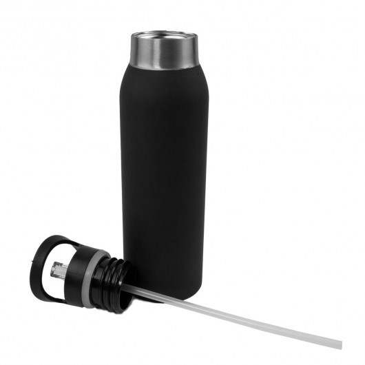 Drink bottle with lid and straw section detached
