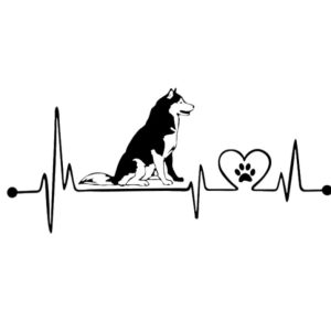 Husky heartbeat car sticker